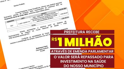 A Prefeitura do Assú receberá mais uma emenda parlamentar ✅