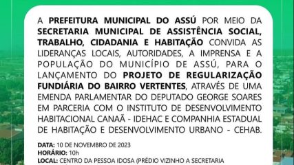 Assú ganhará novo programa de regularização fundiária