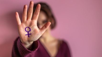 International Women's Day. Feminist movement concept. Feminism. 8 March. High quality photo. Independent young woman, feminism concept.